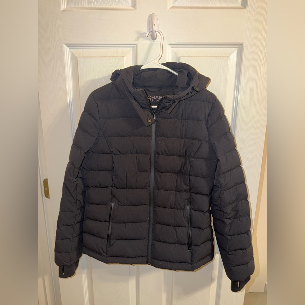 Michael Kors Black Hooded Down Puffer Jacket